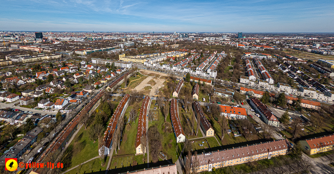 21.03.2023 - Luftbilder von der Baustelle Maikäfersiedlung in Berg am Laim